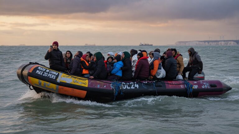 Illegal Migrants in a Dinghy