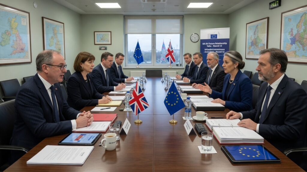 The UK and EU sitting at the negotiating table