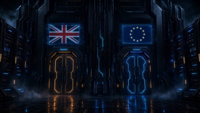 Two doors in a futuristic world